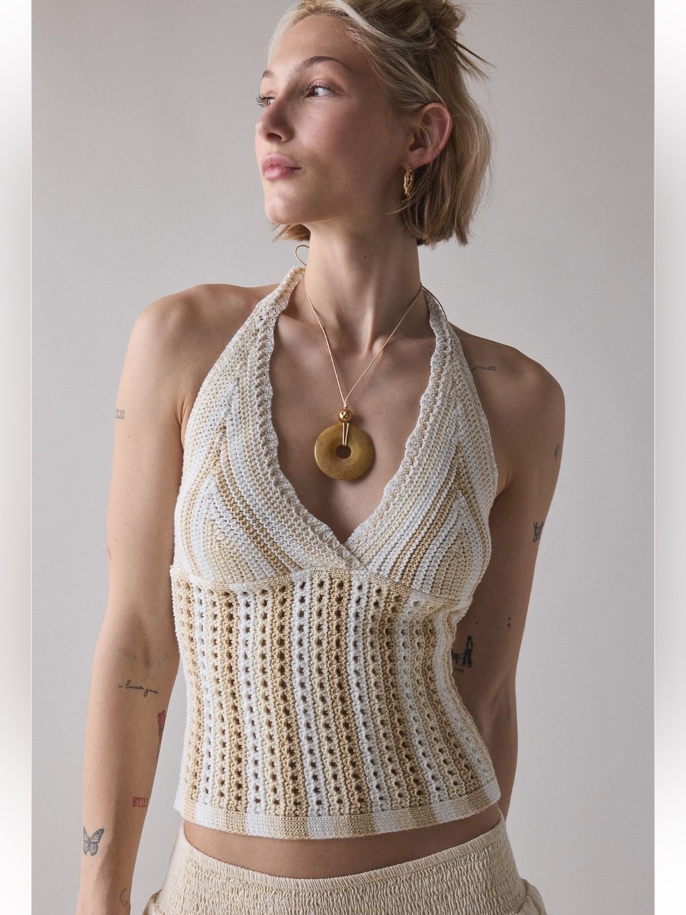 NWT Kimchi Blue Tulum Crochet Halter Top